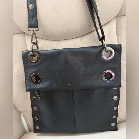 Hammitt Large Montana Adjustable Black Leather Shoulder/Crossbody Bag - Picture 1 of 16
